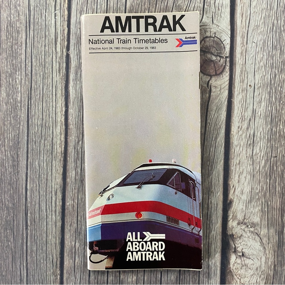 Vtg Amtrak National Train Timetables Schedule Brochure Booklet 1983